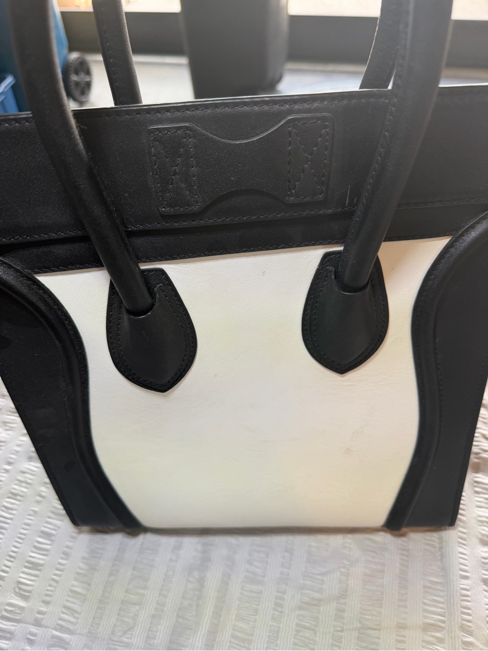 Celine Black and White Mini Luggage Tote - Picture 4 of 8
